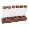 Coffee Bean Storage Tubes with Walnut Wood Stand Lid Glass