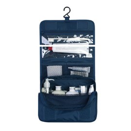 Toiletry Wash Bag Waterproof Large Capacity with Hanging Hook for Toiletries, Cosmetics for Men and Women(NavyX)