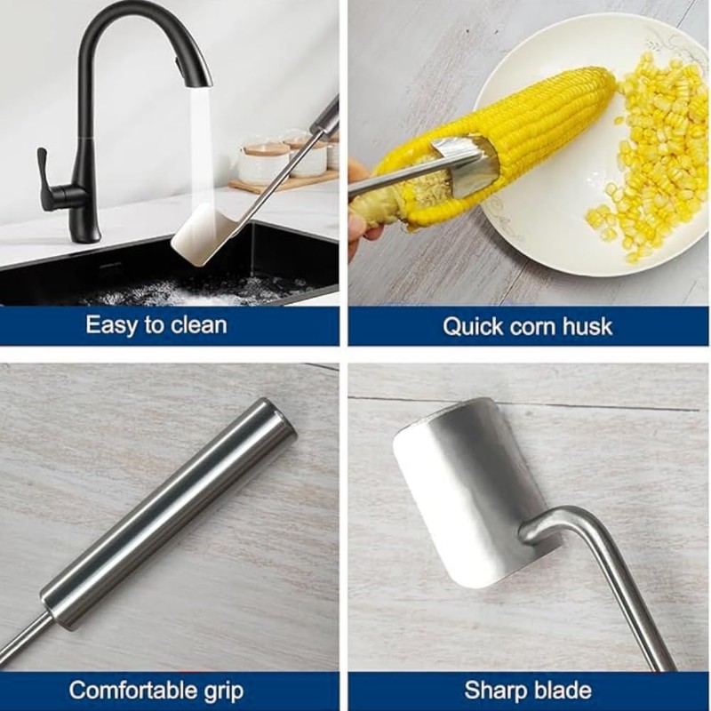 Corn Peeler and Cob Remover Tool, Fast and Safe Kitchen