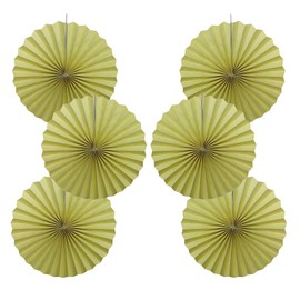 BARTHEW Yellow Hanging Paper Fans,Yellow Accessories Paper Decorations for Party,Color Party Decorations,Bee Themed Classroom Decor,16in Hanging Paper Fans 30 Color DIY Set （Light Yellow）