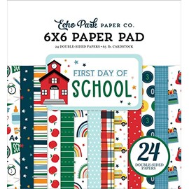 Echo Park Double-Sided Paper Pad 6 x 6 Inches 24/Pkg-First Day Of School