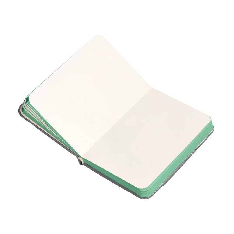 Antartik A7 Smooth Grey and Turquoise Hardback Notebook with Elastic