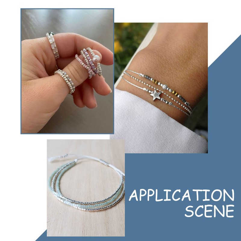 Beebeecraft 1 Box 50Pcs Crimp Tube Beads 925 Sterling Silver