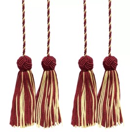 DÉCOPRO (TM) Curtain Tieback, Style# BHCT, Color# 572 - White Gold Red [Set of 2]