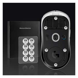 yiodelu Universal Glass Mouse Skates Ultra Strong Glass Mouse feet Smooth Durable Thin Game Mouse Accessories 6mm*8 Pieces for All Mice DIY Dots（XY White）