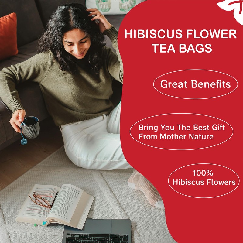 Premium Hibiscus Flowers Tea - 100% Natural, Handmade, Pure Herbal