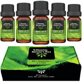 ORIGINAL NATURE'S OILS Kit de 5 aceites Esenciales de Árbol de té para difusor y Aromaterapia