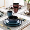 LeRatio Ceramic Dinnerware Sets of 6,Poreclain Plates and Bowls Sets,Handmade