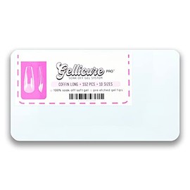 Gellicure Pro Pre-etched Gel-X Nail Tips - Coffin Long - 552 pcs 10 sizes