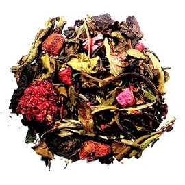 Nelson's Tea - Blackberry Pomegranate - White Loose Leaf Tea - Black tea, white tea, rose hips, blackberry leaves, and safflower (Sample)