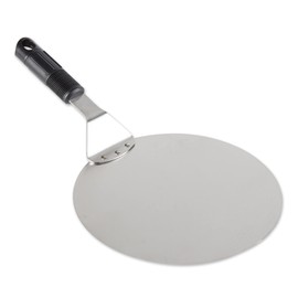 RSVP International Endurance Pizza Tool Collection Oven Spatula, 10" Diameter Stainless Steel, Silicone Angled Handle