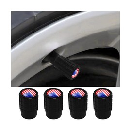 Osilly Car Tire Valve Stem Caps, 4PCS Aluminum Alloy Airtight Vehicle Wheel Protector, Dustproof Leak-Proof Automotive Tyre Air Covers Accessories, Universal for SUV, Sedan, Truck (Black/Multicolor)