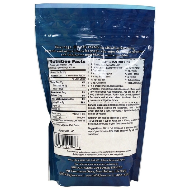 Shiloh Farms - Organic Oat Bran - 12 oz.