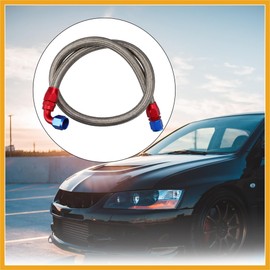 Partuto 1 Meter 10AN 5/8" Stainless Steel CPE Car Oil Fuel Gas Line Hose Kit Replacement