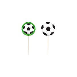 PD-Party: Cocktail Picks - 16 Piece Cocktail Set in Football Design for Birthdays and Celebrations - Party Decoration for Boys and Girls - Cocktail Accessories for Any Children's Birthday - 6.5 x 3 cm