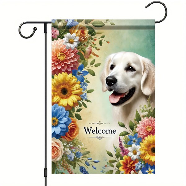 Starlit Patio Welcome Golden Retriever Garden Flag1 2 x 18