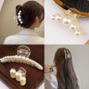 Triko 4 Pinzas para el Cabello Grandes con Perlas, Pinzas