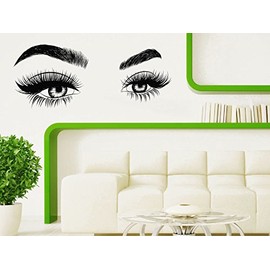 Eyelashes decal,Eyelashes Eye Decal,Eyelashes Eye Sticker,Girls Eyes,Eyebrows Decal,Brow Bar decal,Beauty Salon Decal,Make Up Decal r1984