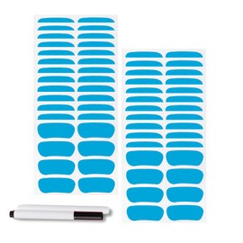 Bawusou 100 Pairs Sports Eye Black Stickers Set for Baseball, Softball, Football, Lacrosse Fans - Breathable Eye Stickers with 2 Pencils for Party Game Day Sports Supplies (Blue)