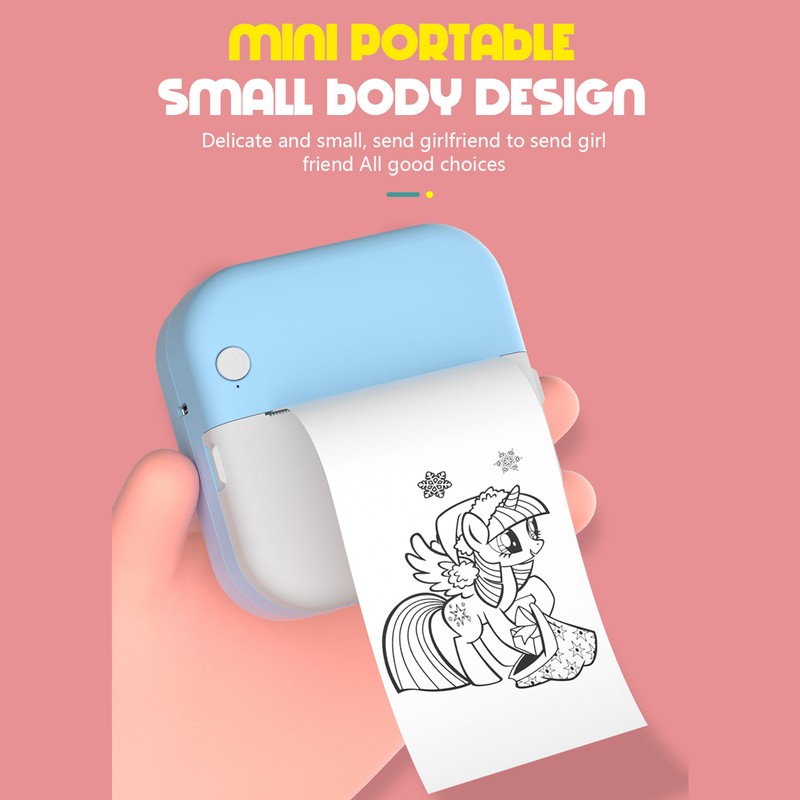 Mini Thermal Printer Multifunction Portable Sticker Maker Instant Photo Inkless