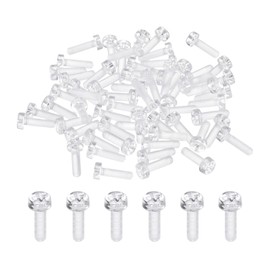 sourcing map 50Pcs Clear PC Plastic Self-tapping Screw, M3x10mm Phillips Round Head Bolts for Machine Accessories, Transparent