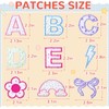 72 Pcs Floral Letter Patches Self Adhesive Patches Embroidered Stick