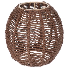 GANAZONO Wicker Rope Boho Basket Woven Rope Design Ceiling Pendant Lamp Cover Chinese Style Grey Lampshade for Home Store Decor