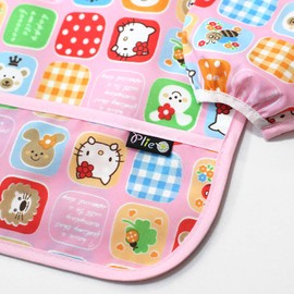 Plie Waterproof Long Sleeve Bibs for Girl or Boy, Toddler 6-24 Months, Essential Must Have for Eating, Feeding - Pink/Kitty