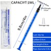50 Pack 1ml Plastic Syringe with Cap, Sterile Individually Wrapped