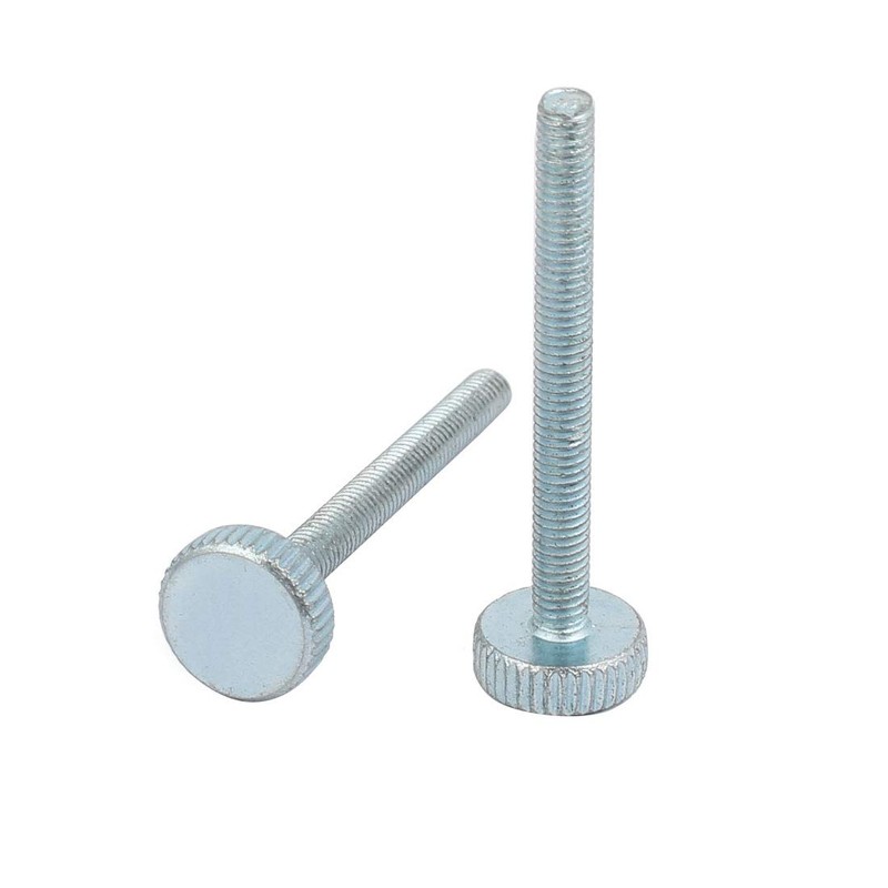 sourcing map M4 x 40 mm Thread Zinc Plate Knurled