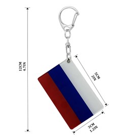 BQTBQT Russia Flag Keychain Russians Flags Key Chains Men and Women Style - Double Sided Acrylic D Shape Chains Car Key chain Gifts Decoration (3 Pcs)
