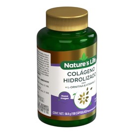 Nature's Life - Colágeno Hidrolizado L-Ornitina y Vitamina C 100 Cápsulas | Vegano, libre de parabenos y cruelty free, sin olor, apto para adultos, ay