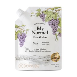 My Normal Keto Powdered Allulose 16oz - 99.8% Allulose, Monk Fruit & Stevia Blend - 1:1 Sugar Substitute, Non GMO, Gluten Free, Zero Calorie Sweetener - 0g Net Carb, No Sugar