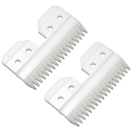 18 Teeth Ceramic Blade Compatible with Oster Fast Feed Clippers Replacement Blades for A5 Grooming Cutter Series, fit for Wahl KM Series, fit for Andis Blade Parts (3FC, 4FC, 5FC, 7FC, #9, #10), White