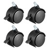 YOKIVE 4Pcs Nylon Caster, Swivel Twin Wheel Threaded Stem Casters