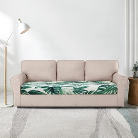 UCCONO Water Repellent Printed Sofa Seat Cushion Covers for 3 Cushion Couch Replacement Universal Sofa Cushion Elastic Covers Pattern Furniture Protector, Washable Covering Coats for Camper