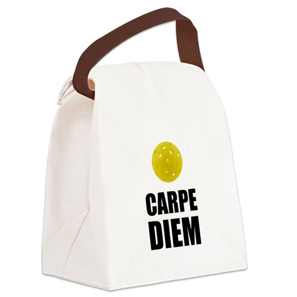 CafePress Carpe Diem Pickleball Canvas Lunch Bag with Strap Handle