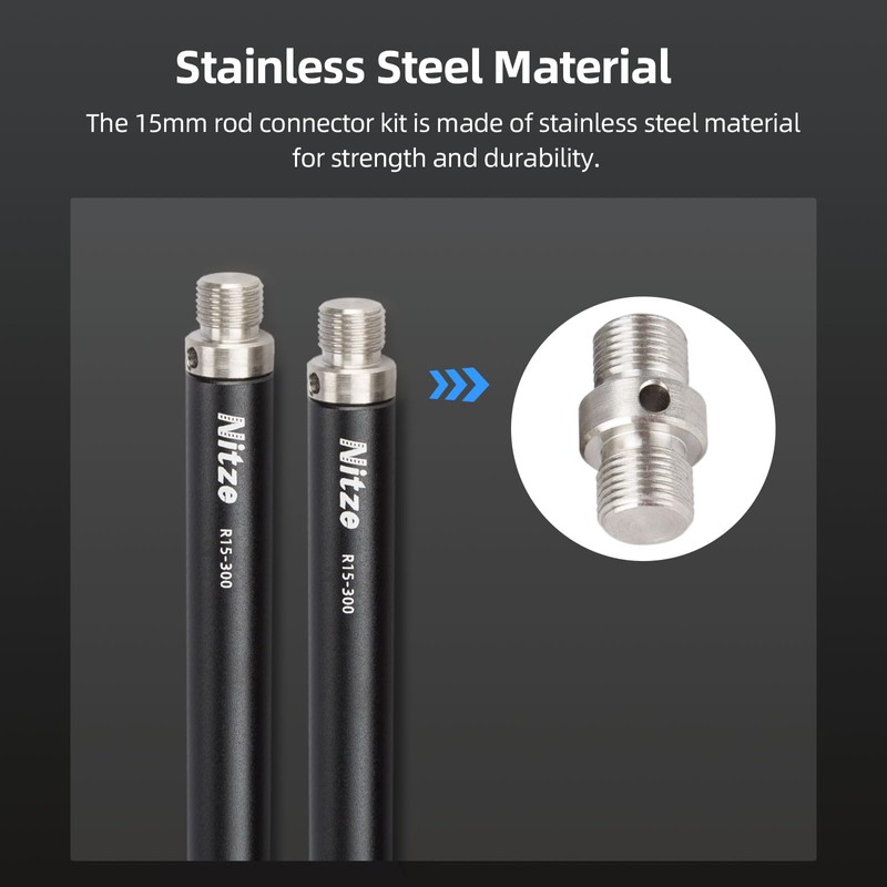 Nitze M11 Thread 15mm Rod Connector for 15mm Rod with