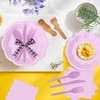168 Pcs Purple Party Plates and Napkins Set, Light Purple