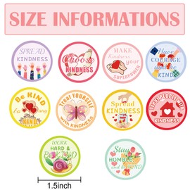 Kindness Vibes Stickers Be Kind Labels Positive Affirmation Phrase Message Stickers Inspirational Motivational Sayings Encouraging Labels for Kids Scrapbooking, Art Craft 200pcs (Color2)