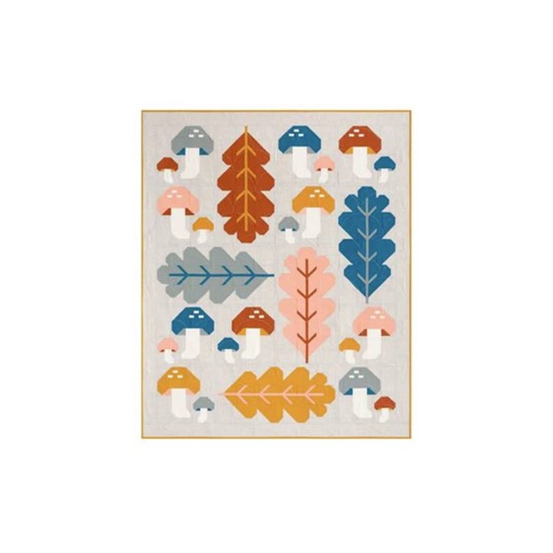 Pen and Paper Patterns Forest Fungi Quilt Pattern, White