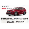 Toyota OEM 3PC Gloss Black Rear HIGHLANDER XLE AWD Letter