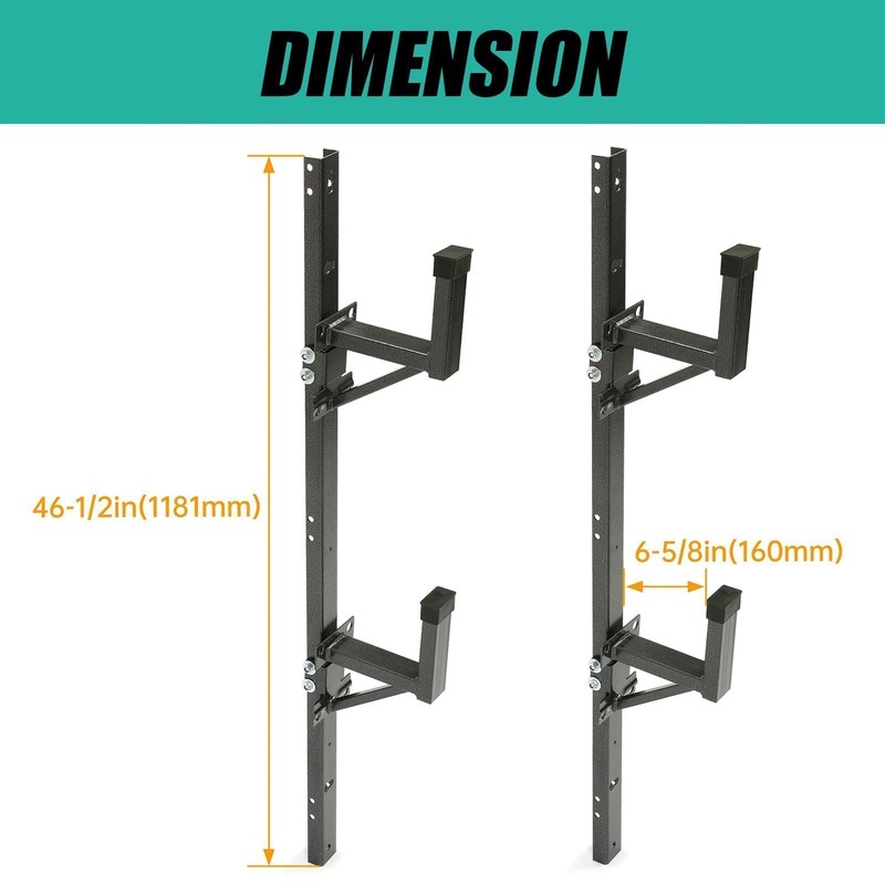 Kojem Adjustable Side Mount Ladder Rack Universal Steel Compatible with