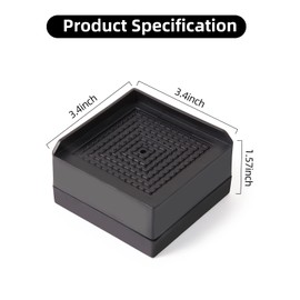 Diveken 1.5 Inch Furniture Risers, Bed Risers Heavy Duty, Square Furniture Risers for Bed Desk Table Couch Sofa Lifts, Support Up to 1300 Lbs (Black Set of 4)…