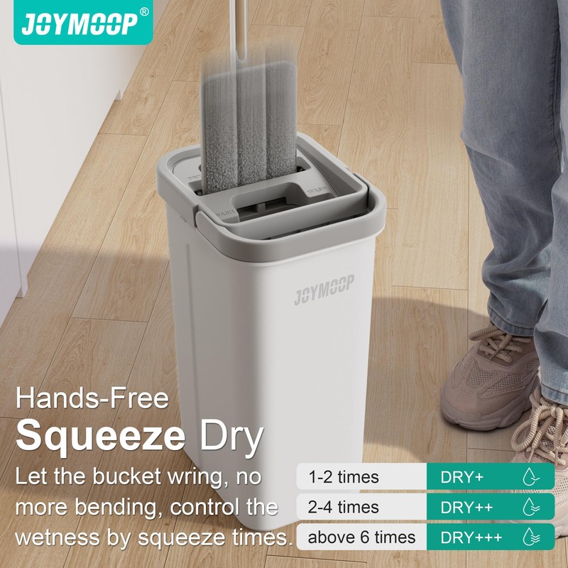 JOYMOOP Microfiber Flat Mop and Bucket System, Mops for Floor