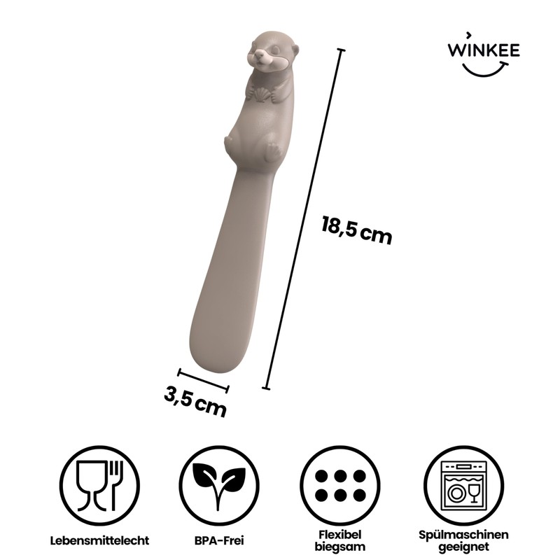 Winkee - Otter Frühstücksspatel I Multifunktionaler Silikon Schaber : Buttermesser,
