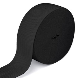 Qikaara 10 Metres Elastic Band, Black, Elastic Bands Sewing 50 mm Wide, Elastic Band for Sewing, Elastic Band for Sewing, Elastic Rubber Band, Black for DIY Sewing Crafts and Clothing
