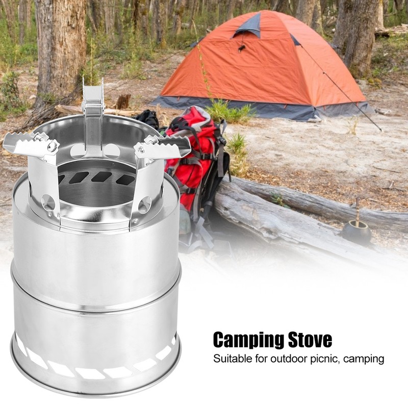 Outdoor Portable Folding Stainless Steel Detachable Picnic Camping Stove Cookware