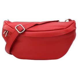 SH Leder ® Marie G528 Real Leather Waist Bag for Women Men Unisex Belt Bag for Festival Travel Bum Bag Medium Crossbody Bag Women Leather Bag 32 x 17 cm, red, Fashion waist bag