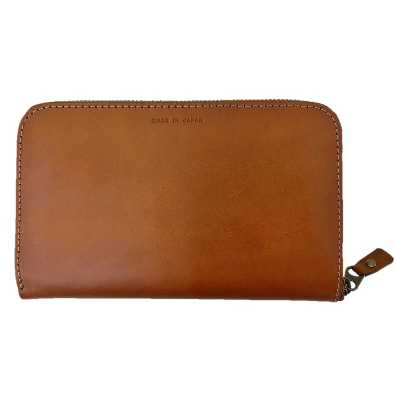Wayan Genuine Leather DB Series Round Wallet, Brown